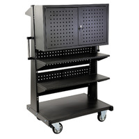 Pegboard Trolley With Storage Cabinet