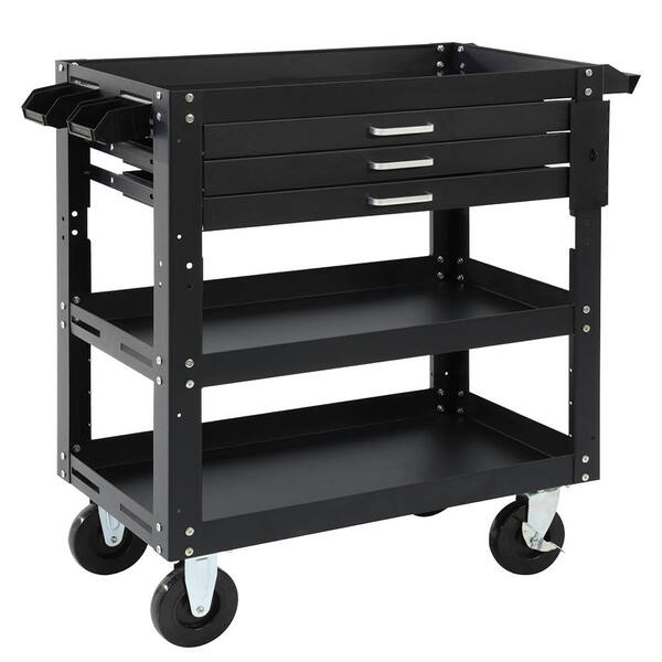 Steel Utility Cart 3 Drawer 2 Shelves