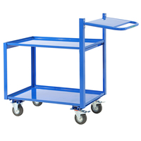 General Purpose 2 Tier Trolley With Extended Handle & Writing Shelf