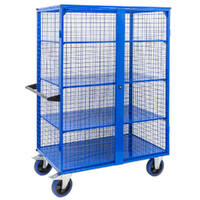Mesh Cage Trolley (With Sheet Metal Shelves)