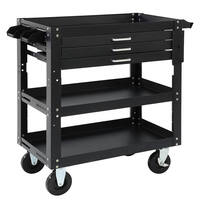 Steel Utility Cart (3 Drawer + 2 Shelves)