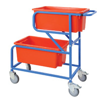Twin Offset Tub Order Picking Trolley Kit (Supplied with 2 x Red No. 10 tubs)	