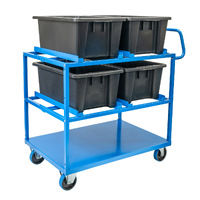 3 Tier Steel Multi-Tub Trolley Kit (Supplied with 4x No. 10 Black Tubs)