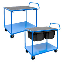 2 Tier Rubber Top Trolley With Double Tub Rail