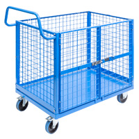 Mesh Cage Trolley with Double Swing Doors