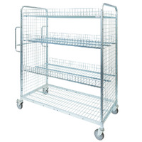 Cage Trolley with 3 Mesh Tray Shelves