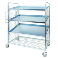 Cage Trolley with 3 Sloping Shelves