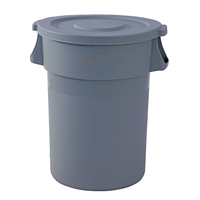 Round Plastic Waste Bin 80L - Grey